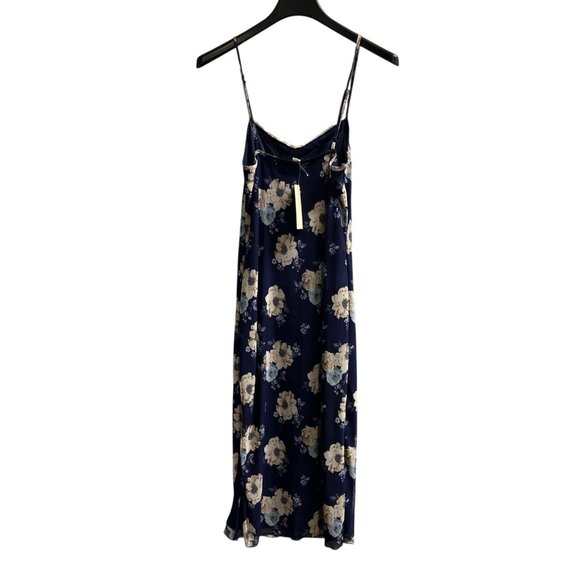 Thirty Thirty Slip Dress M Blue Mesh Floral Babydoll Maxi Lace Trim  Y2K Fairy - Picture 3 of 12